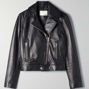 Wilfred Free Black Leather Moto Biker Jacket